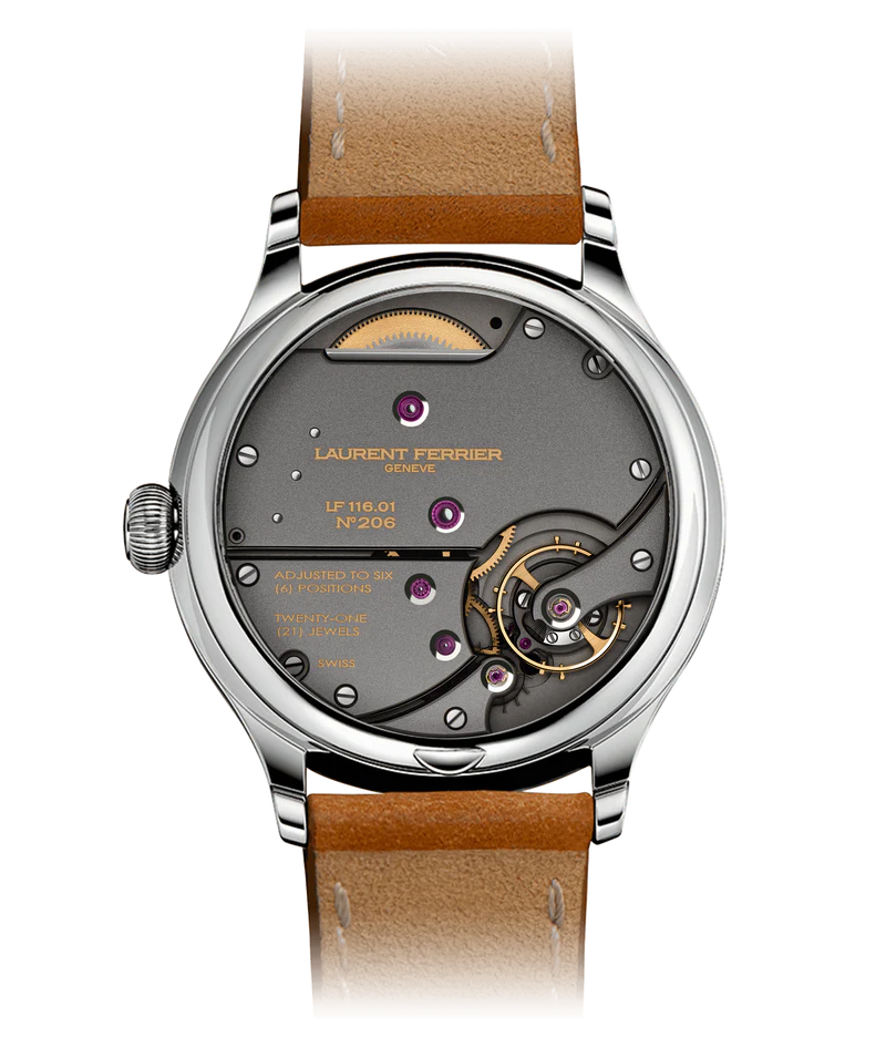 Laurent Ferrier - Classic Origin White - 40 MM - Titanium - Silvery-White Opaline Dial - Light Brown Leather Strap - LCF036.T1.G1G