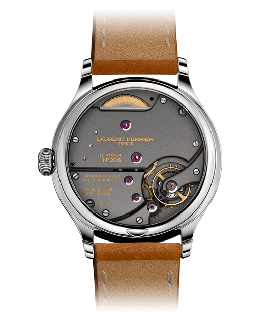 Laurent Ferrier - Classic Origin White - 40 MM - Titanium - Silvery-White Opaline Dial - Light Brown Leather Strap - LCF036.T1.G1G