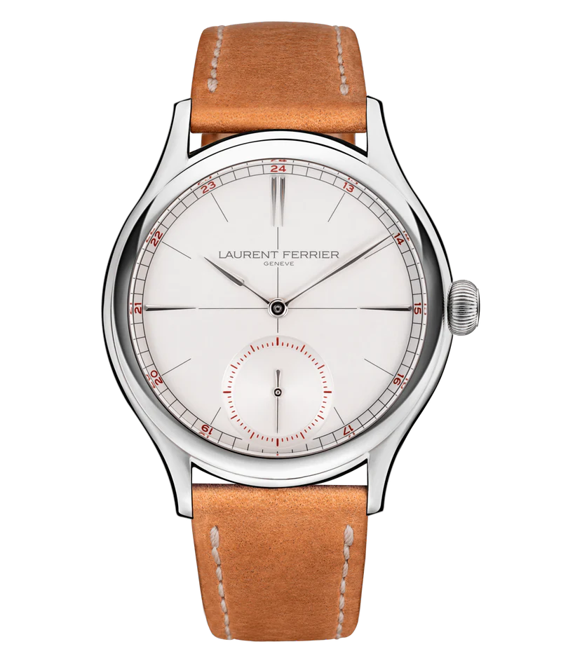 Laurent Ferrier - Classic Origin White - 40 MM - Titanium - Silvery-White Opaline Dial - Light Brown Leather Strap - LCF036.T1.G1G