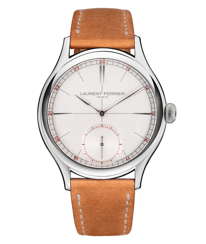 Laurent Ferrier - Classic Origin White - 40 MM - Titanium - Silvery-White Opaline Dial - Light Brown Leather Strap - LCF036.T1.G1G