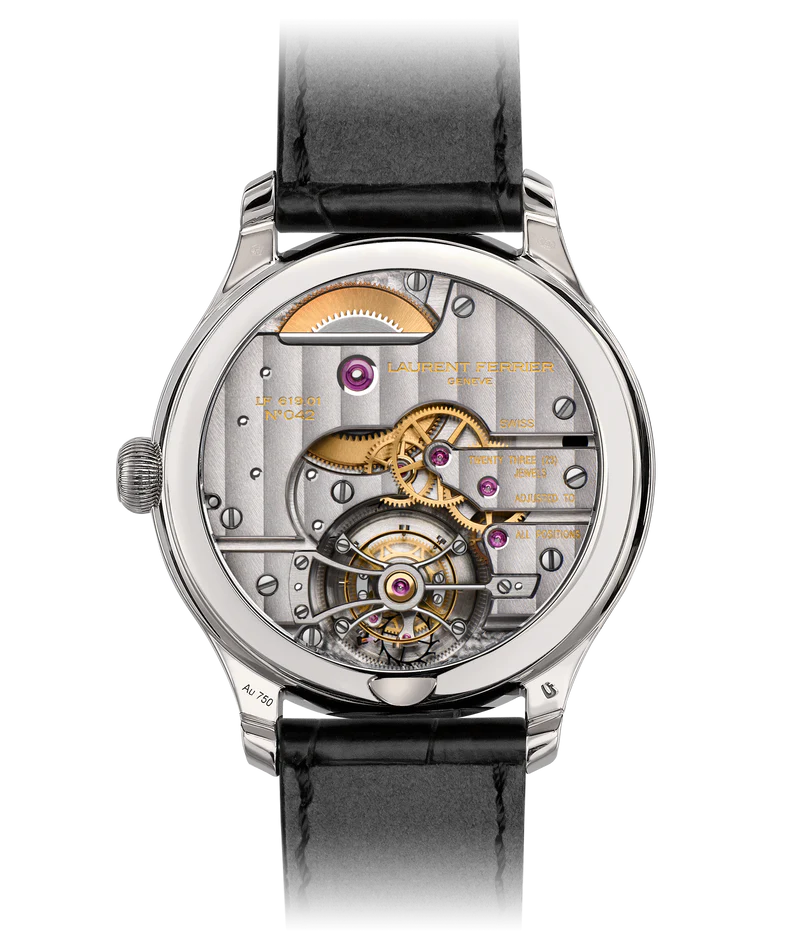 Laurent Ferrier - Classic Tourbillon Black Onyx - 41 MM - White Gold - Black Onyx Dial - Black Leather Strap - LCF001.02.G1.N01