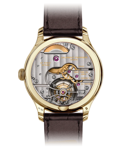Laurent Ferrier - Classic Tourbillon White Enamel Grand Feu - 41 MM - Yellow Gold - White Enamel Dial - Dark Brown Leather Strap - LCF001.02.J1.E10