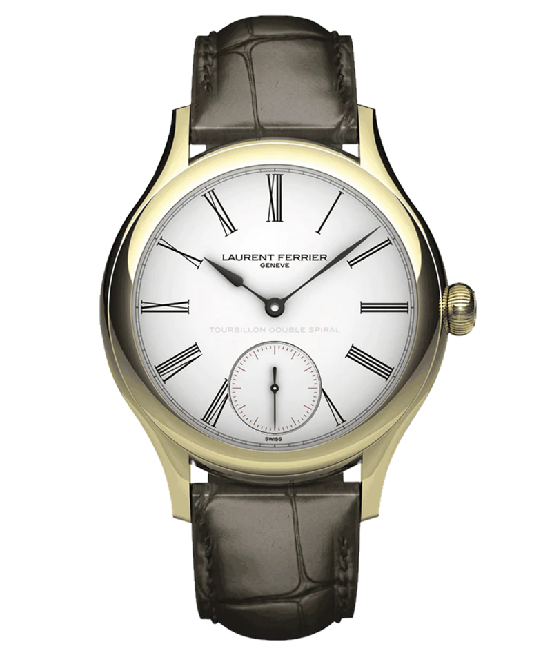 Laurent Ferrier - Classic Tourbillon White Enamel Grand Feu - 41 MM - Yellow Gold - White Enamel Dial - Dark Brown Leather Strap - LCF001.02.J1.E10