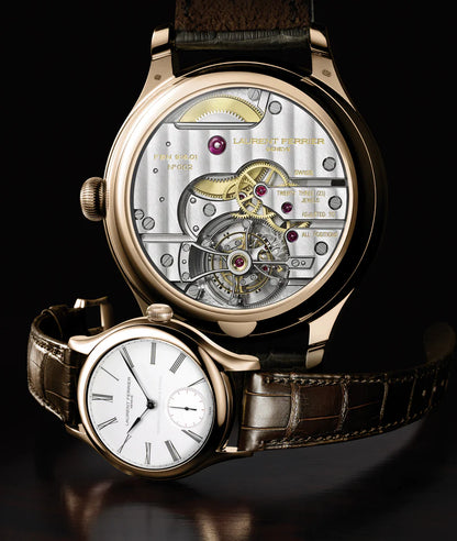 Laurent Ferrier - Classic Tourbillon White Enamel Grand Feu - 41 MM - Red Gold - White Enamel Dial - Dark Brown Leather Strap - LCF001.02.R5.E10