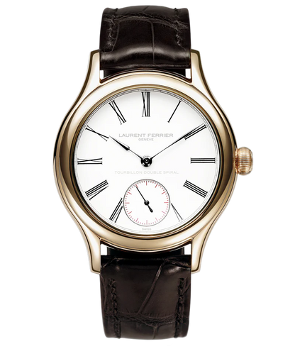 Laurent Ferrier - Classic Tourbillon White Enamel Grand Feu - 41 MM - Red Gold - White Enamel Dial - Dark Brown Leather Strap - LCF001.02.R5.E10