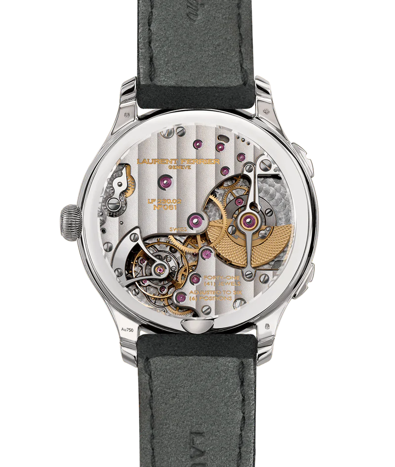 Laurent Ferrier - Classic Traveller Globe Night Blue - 41 MM - White Gold - White Gold "Globe" Night Blue Dial - Gray Leather Strap - LCF012.G1.NGE10