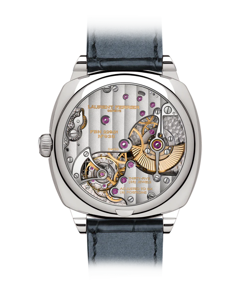 Laurent Ferrier - Square Micro-Rotor Blue - 41 MM - White Gold - Blue Dial - Blue Leather Strap - LCF013.G1.CG2