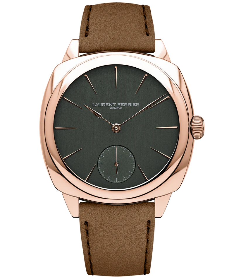 Laurent Ferrier - Square Micro-Rotor Evergreen - 41 MM - Red Gold - Deep Green Dial - Brown Leather Strap - LCF013.R5.VR1
