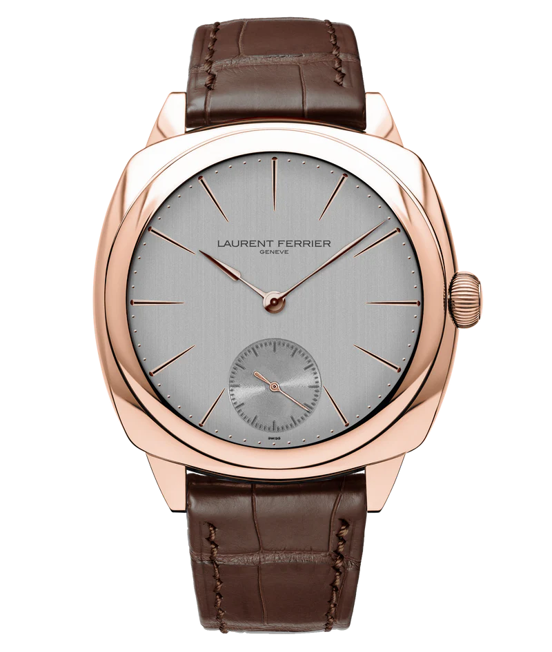 Laurent Ferrier - Square Micro-Rotor Silver - 41 MM - Red Gold - Silver Dial - Brown Leather Strap - LCF013.R5.GR1