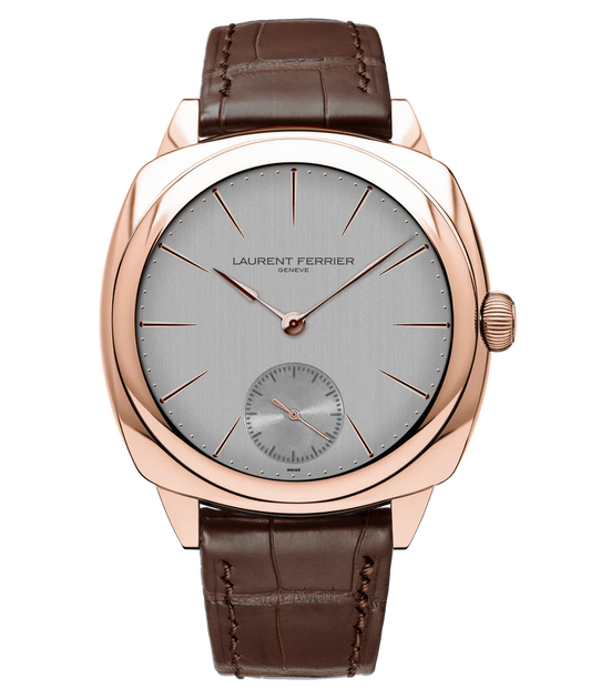 Laurent Ferrier - Square Micro-Rotor Silver - 41 MM - Red Gold - Silver Dial - Brown Leather Strap - LCF013.R5.GR1
