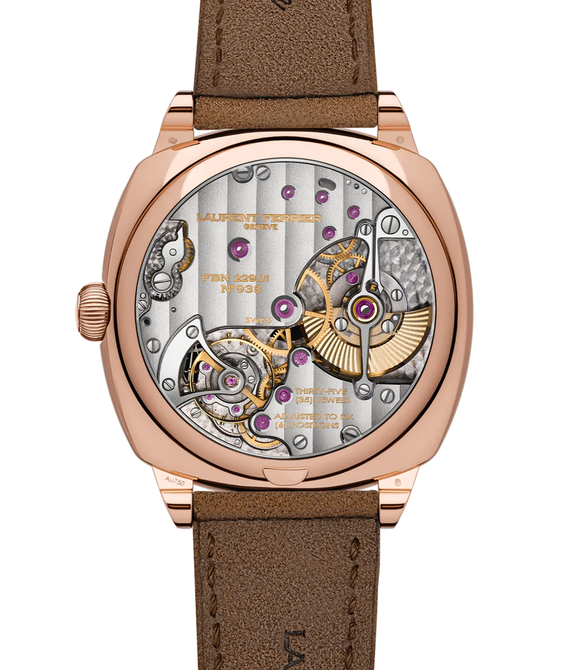 Laurent Ferrier - Square Micro-Rotor Evergreen - 41 MM - Red Gold - Deep Green Dial - Brown Leather Strap - LCF013.R5.VR1