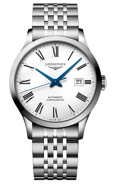 Longiness Record - Stainless Steel - 40 MM - White Matt Dial - L2.821.4.11.6