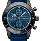 Breitling Superocean Heritage Black Stainless Steel 44 MM - Blue Fabric Strap - Blue Dial - M133132A1C1W1