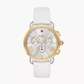 Michele Sporty Sport Sail - 38 MM - Stainless Steel, 18k Gold Plated - Silver Dial - MWW01P000017