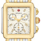 Michele - Deco Two Tone - 33 MM - 18k Yellow Gold and Stainless Steel - 18k Gold Bezel - White Dial - MWW06A000779