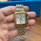 Michele - Deco Two Tone - 33 MM - 18k Yellow Gold and Stainless Steel - 18k Gold Bezel - White Dial - MWW06A000779