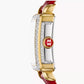 Michele Deco Madison Mini Two Tone - 24 MM - Stainless Steel, 18k Gold Plated - Diamond Bezel - Red Roman Diamond Dial - MWW06D000170