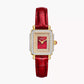 Michele Deco Madison Mini Two Tone - 24 MM - Stainless Steel, 18k Gold Plated - Diamond Bezel - Red Roman Diamond Dial - MWW06D000170