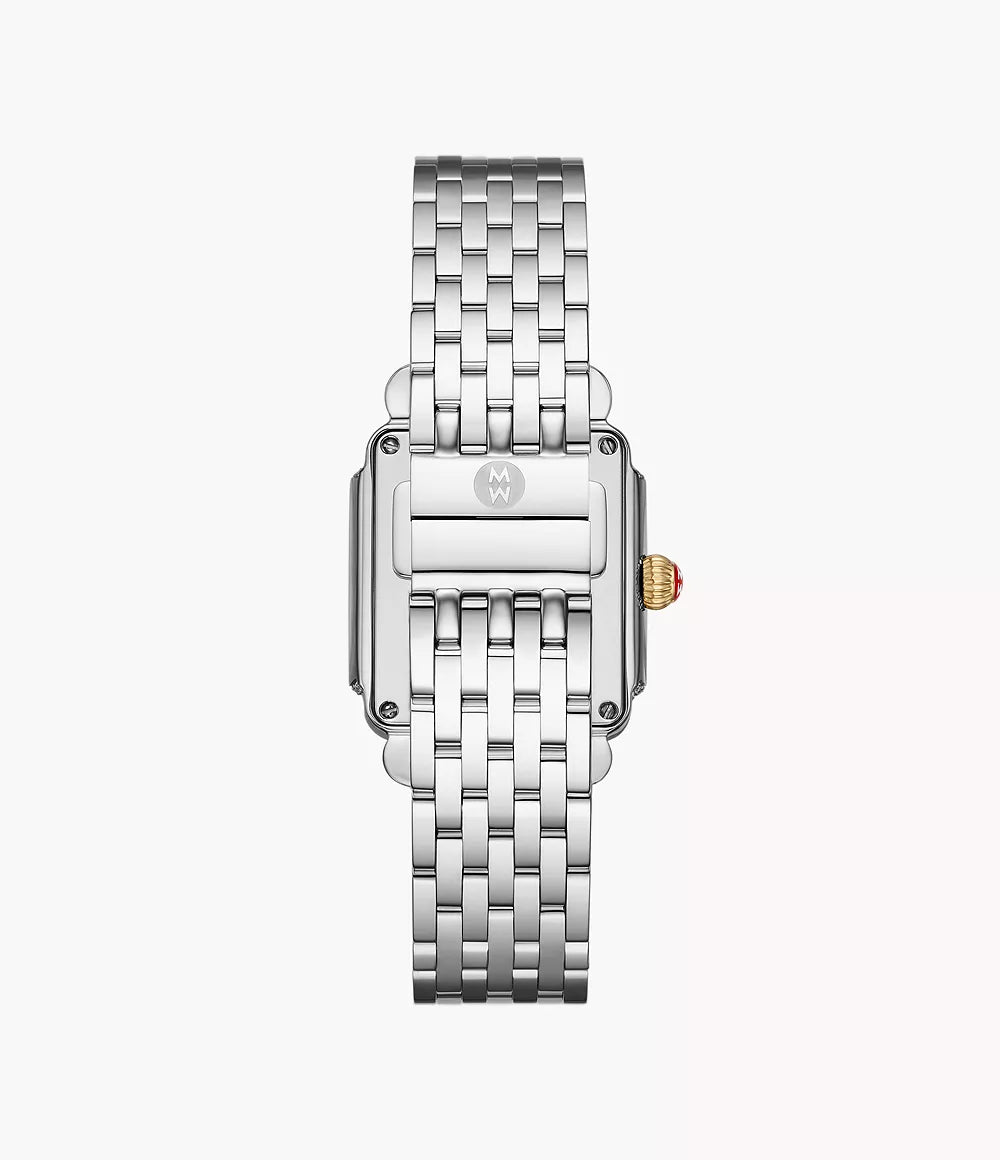 Michele Deco Madison Mid - 31 MM - Stainless Steel, 18k Gold Plated - Diamond Bezel - Roman Pave Dial - MWW06G000041