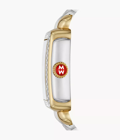 Michele Deco Madison Two Tone - 33 MM - Stainless Steel, 18k Gold Plated - Diamond Bezel - Silver Roman Diamond Dial - MWW06T000144