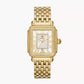 Michele Deco Madison - 35 MM - Stainless Steel, 18k Gold Plated - Diamond Bezel - Silver Roman Diamond Dial - MWW06T000161