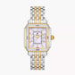 Michele Deco Madison Two Tone - 35 MM - Stainless Steel, 18k Gold Plated - Diamond & Amethyst Bezel - Purple Roman Diamond Dial - MWW06T000263