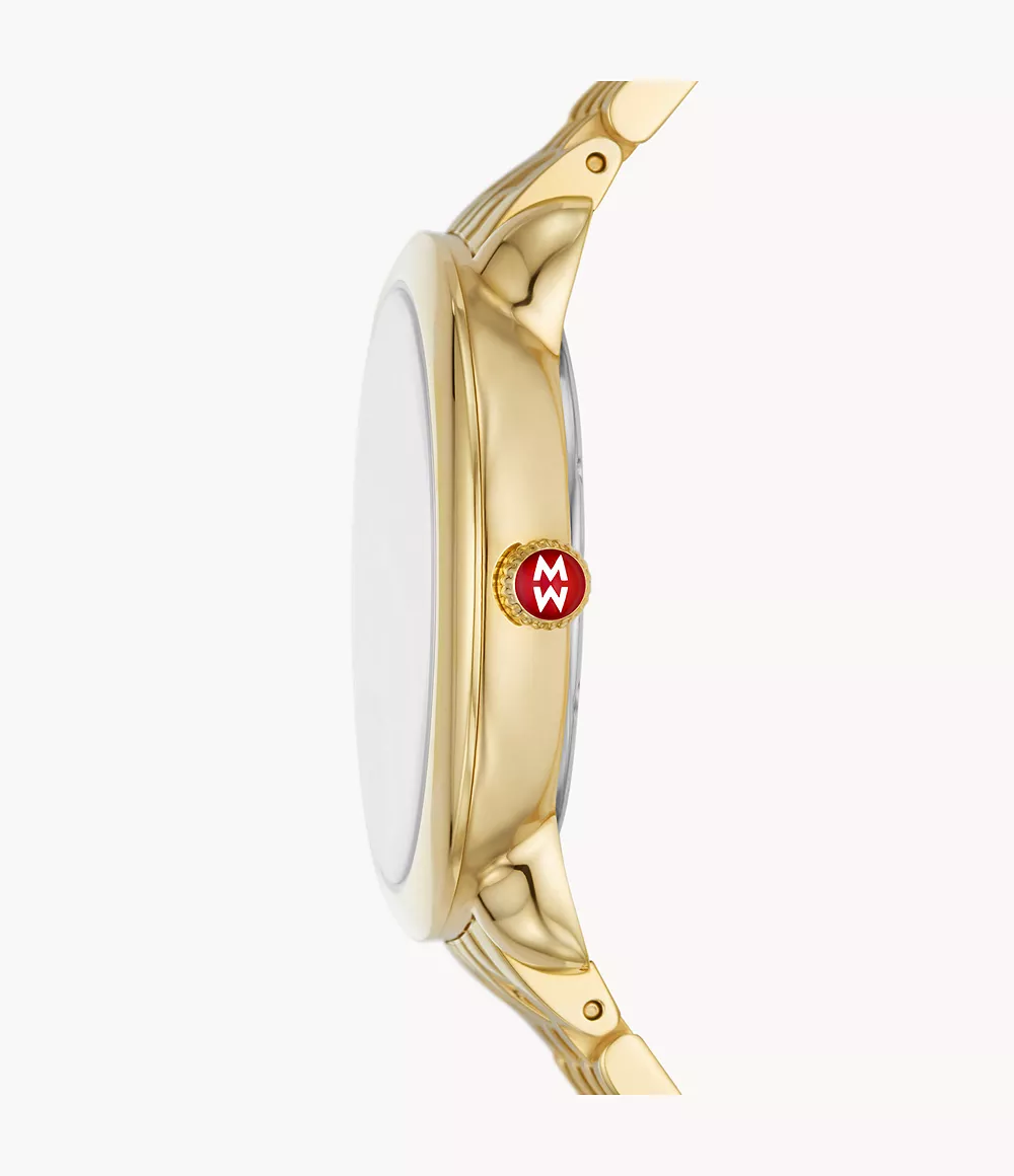 Michele Serein Mid - 36 MM - Stainless Steel, 18k Gold Plated - Silver Roman Diamond Dial - MWW21B000160