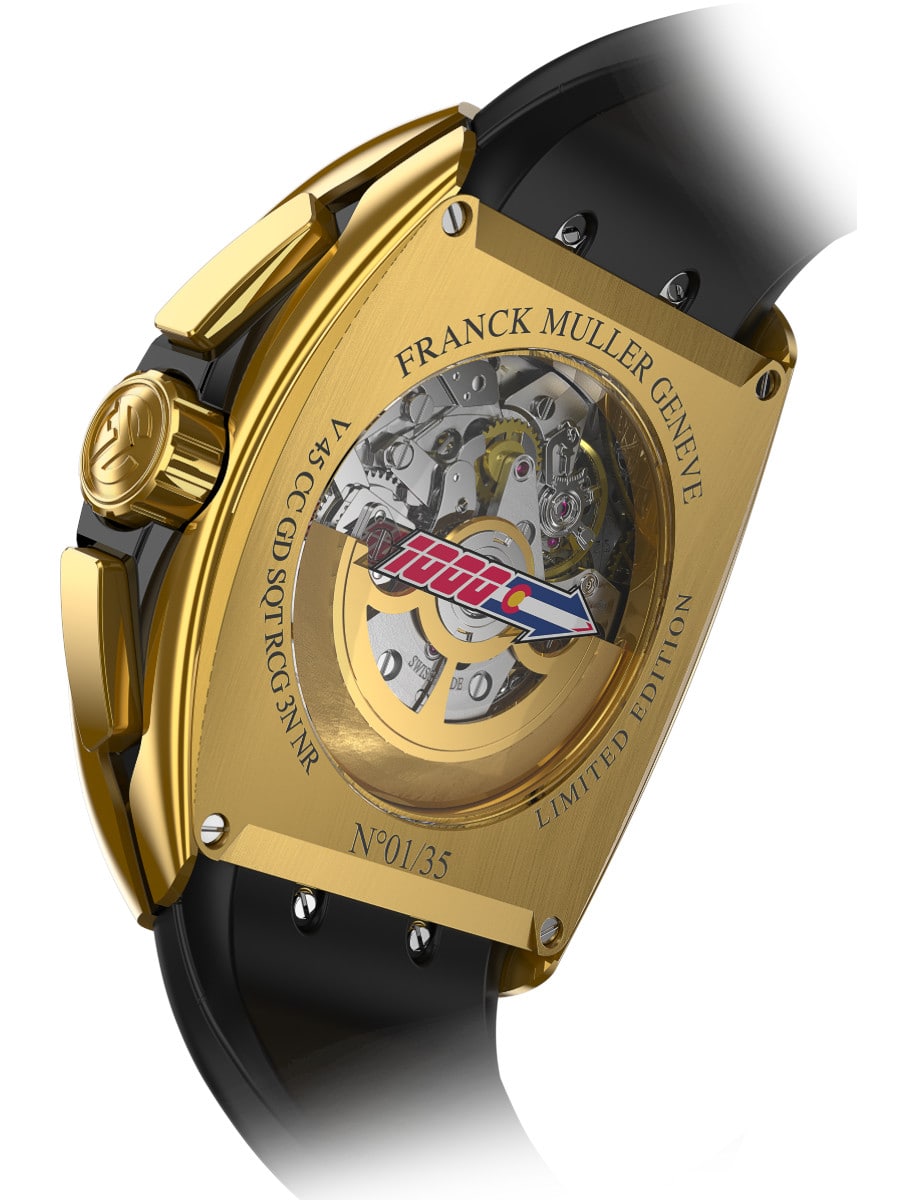 Franck Muller Vanguard Grand Date Chronograph - 44 MM - 18k Yellow Gold - Perlage Dial - V 45 CC GD SQT RCG 1000 COLORADO (NR)