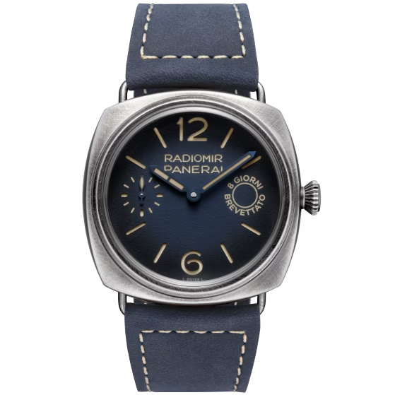 Panerai Radiomir Stainless Steel 45 MM - Dark Blue Alligator Strap - Blue Dial - PAM01348