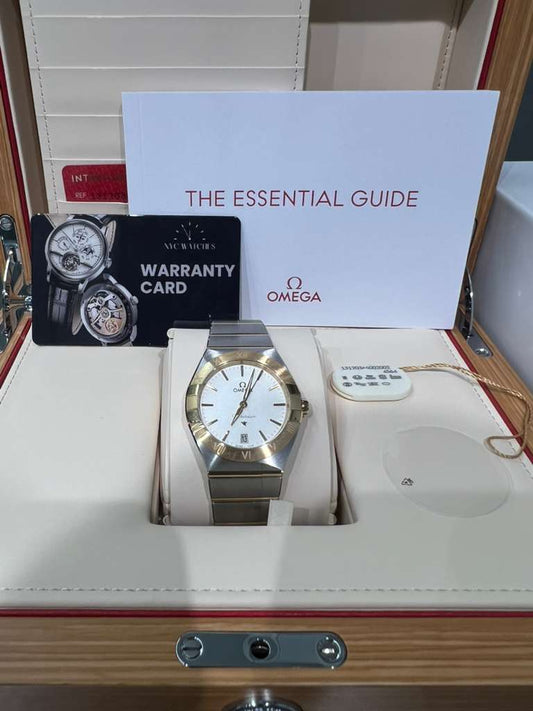 Omega Constellation Stainless Steel and Yellow Gold 36 MM - Stainless Steel and Yellow Gold Bracelet - Opaline Silvery Dial - 131.20.36.60.02.002