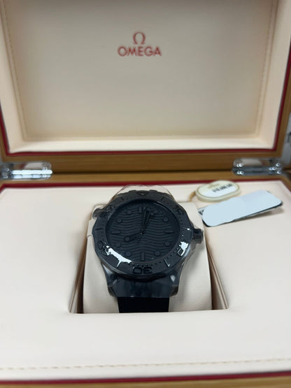 Omega Seamaster Black Ceramic 43.5 MM - Black Rubber Strap - Black Dial - 210.92.44.20.01.003