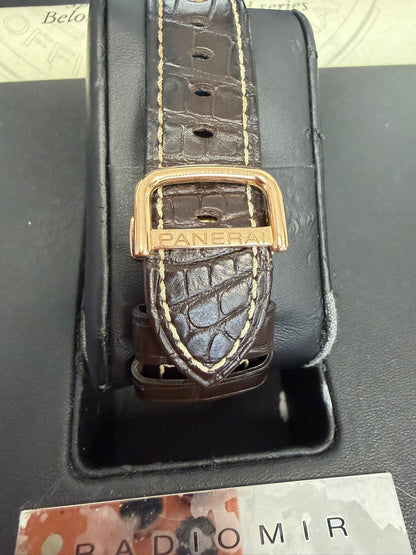Panerai Radiomir 10 Days GMT Rose Gold - Limited Edition - 45 MM - Brown Alligator Strap - Brown Dial - PAM00497