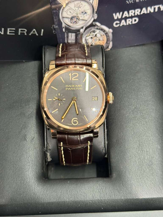 Panerai Radiomir 1940 47 MM - Rose Gold - Brown Alligator Strap - Brown Dial - PAM00515