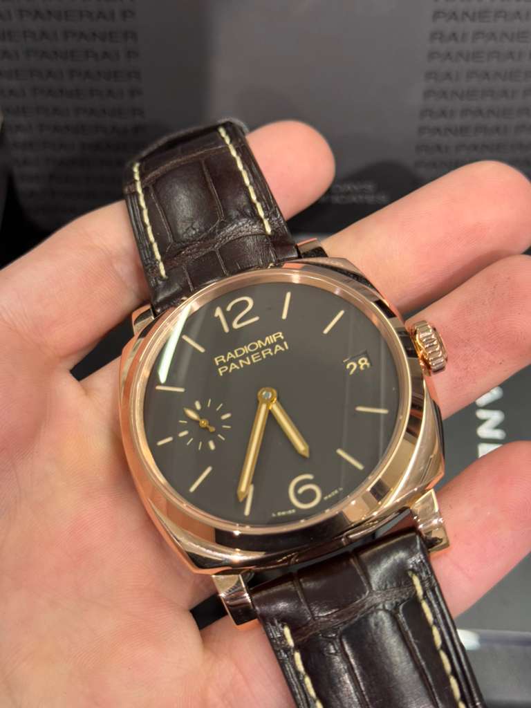 Panerai Radiomir 1940 47 MM - Rose Gold - Brown Alligator Strap - Brown Dial - PAM00515