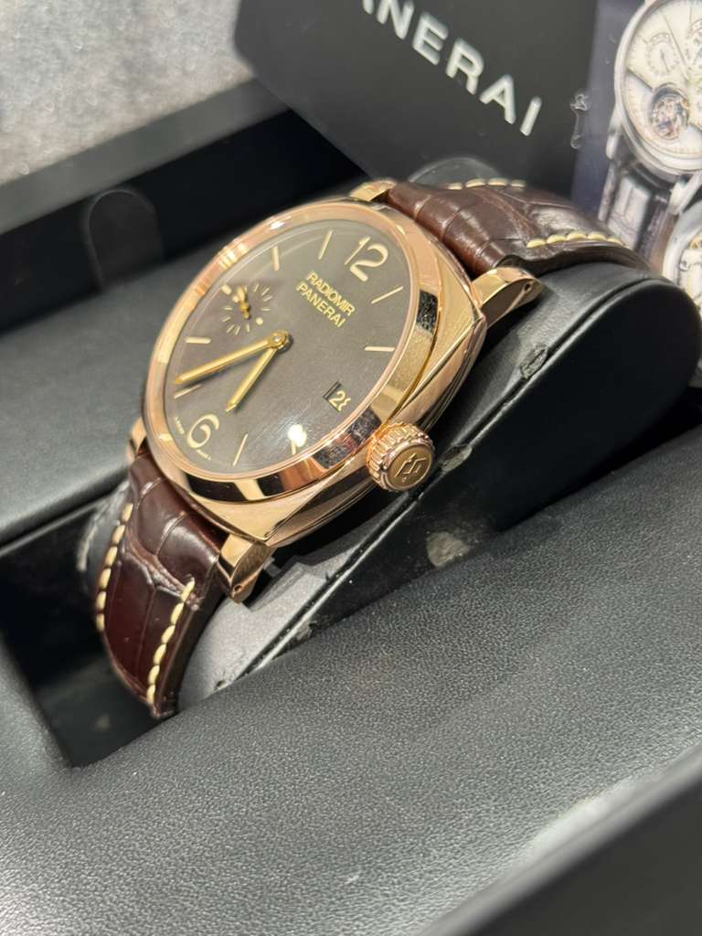 Panerai Radiomir 1940 47 MM - Rose Gold - Brown Alligator Strap - Brown Dial - PAM00515