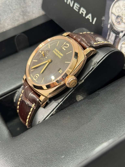 Panerai Radiomir 1940 47 MM - Rose Gold - Brown Alligator Strap - Brown Dial - PAM00515