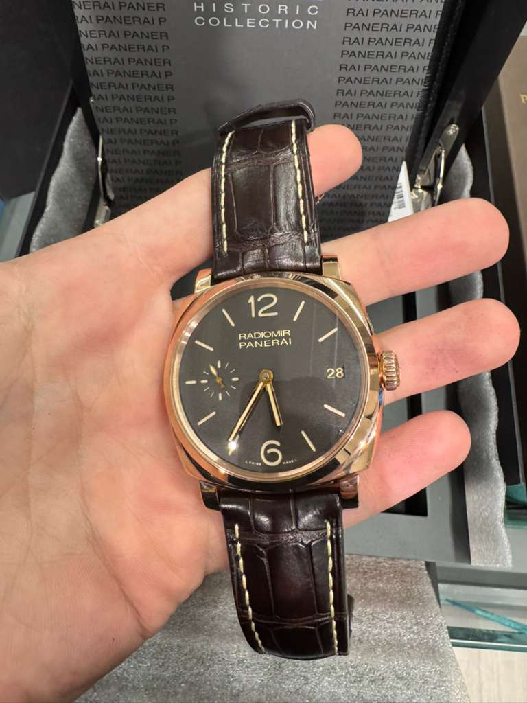 Panerai Radiomir 1940 47 MM - Rose Gold - Brown Alligator Strap - Brown Dial - PAM00515