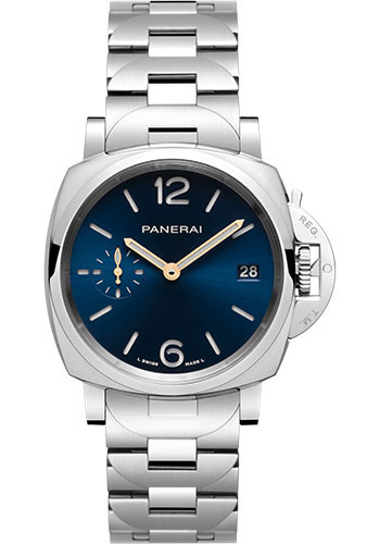 Panerai Luminor Due Stainless Steel 38 MM - Steel Bracelet - Blue Sun-Brushed Dial - PAM01123