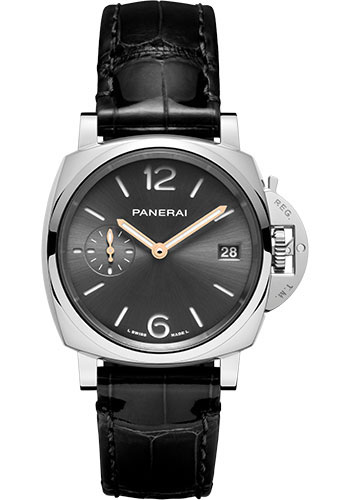 Panerai Luminor Due Stainless Steel 38 MM - Black Leather Strap - Anthracite Sun-Brushed Dial - PAM01247