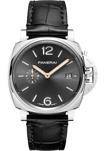 Panerai Luminor Due Stainless Steel 42 MM - Black Alligator Strap - Anthracite Sun-Brushed Dial - PAM01250