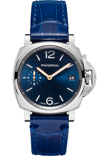 Panerai Luminor Due Stainless Steel 38 MM - Blue Leather Strap - Blue Sun-Brushed Dial - PAM01273