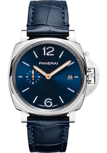 Panerai Luminor Due Stainless Steel 42 MM - Blue Alligator Strap - Blue Sun-Brushed Dial - PAM01274