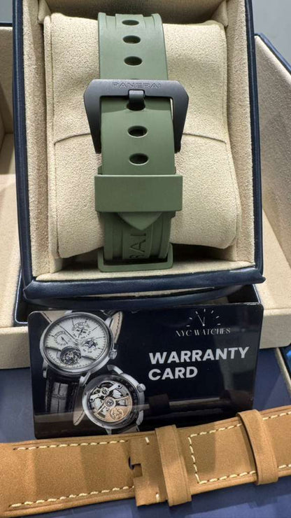 Panerai Luminor Quaranta Carbotech 40 MM - Green Rubber Strap - Green Dial - PAM01526