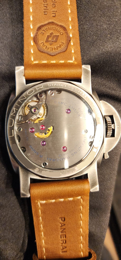 Panerai Luminor 8 Giorni Brunito Steel 44 MM - Brown Calfskin Leather Strap - Anthracite Dial - PAM01733