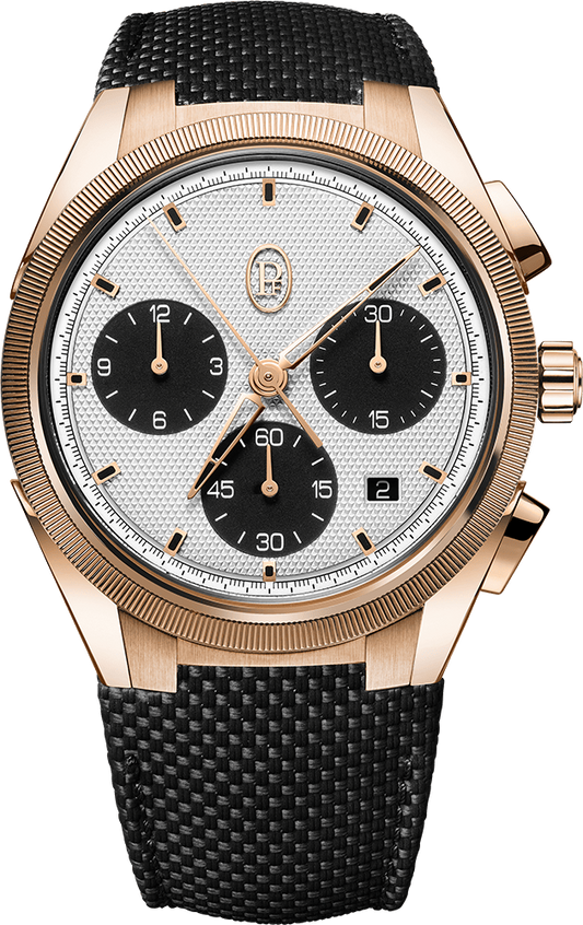 Parmigiani Fleurier Tonda PF Sport CHRONOGRAPH - 42 MM - 18ct Rose Gold - Silver & Black Dial - PFC931-2020001-400182-EN