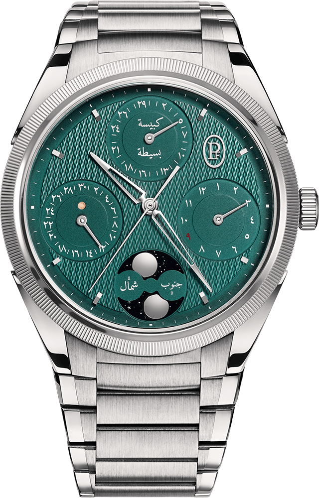 Parmigiani Fleurier Tonda PF Hirji Perpetual Calendar - 42 MM - Steel & Platinum - Green Dial - PFC983-1020001-100182