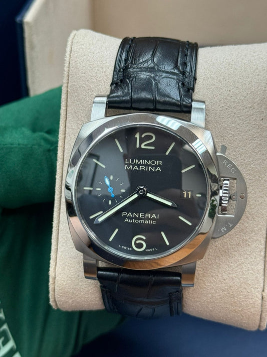 Panerai Luminor Quaranta Stainless Steel 40 MM - Black Leather Strap - Black Dial - PAM01372