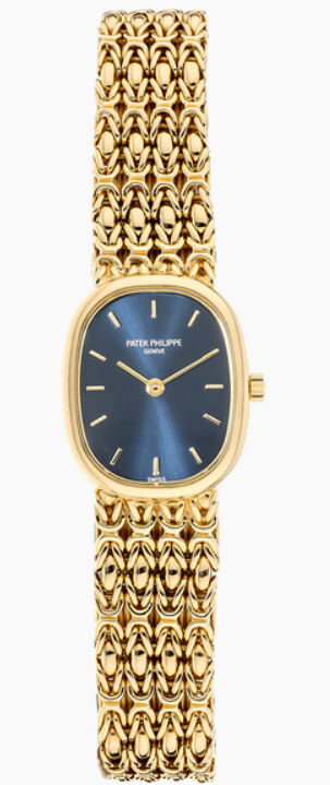 Patek Philippe Golden Ellipse - Yellow Gold - 20 MM x 23.5 MM - Blue Dial - 4764/1j