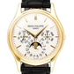 Patek Philippe Grand Complications - Moonphase and Perpetual Calendar - 37.2 MM - Yellow Gold - Silver Dial - Brown Leather Strap - 5140J-001