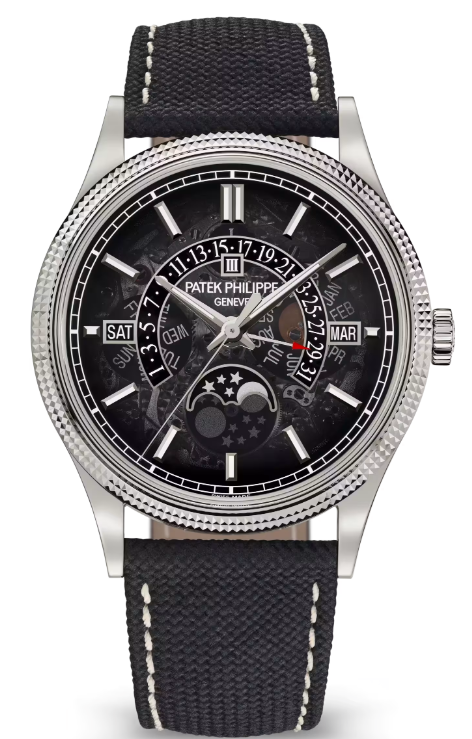Patek Philippe Grand Complications - White Gold - 39.5 MM - Composite Fabric Strap - Grey Dial - 6159G-001